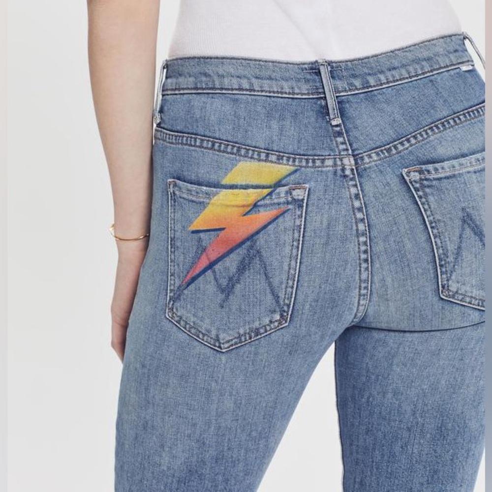 MOTHER - The Stunner Ankle Step Fray Jeans in Helter Skelter SIZE 27 Pre-owned
